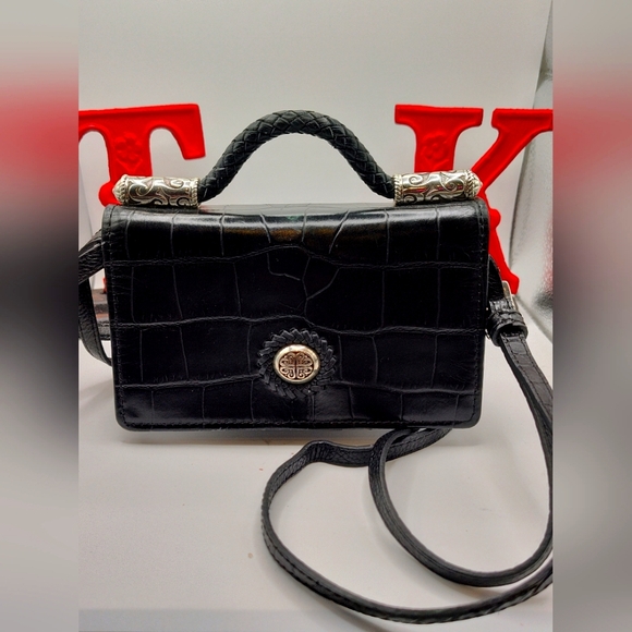 Brighton Handbags - Brighton Black Croc-Embossed Small Wallet Purse